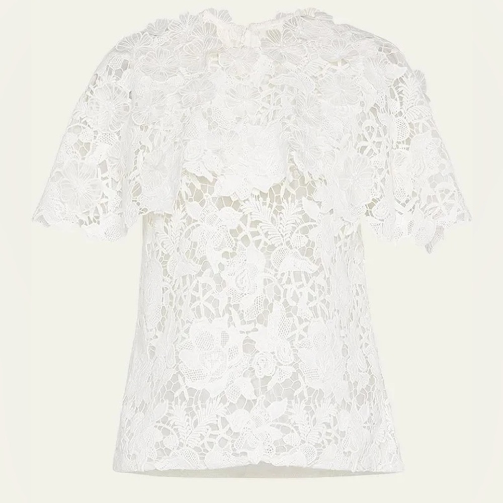 JASON WU Womens White Lined Cape Overlay Back Flutter Sleeve Party Top Size 3